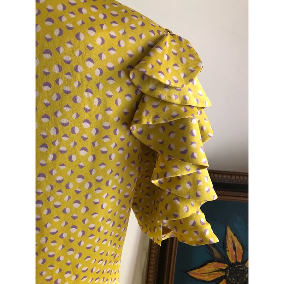 Kate Spade Yellow ruffle sleeve shift dress - Picture 15 of 16